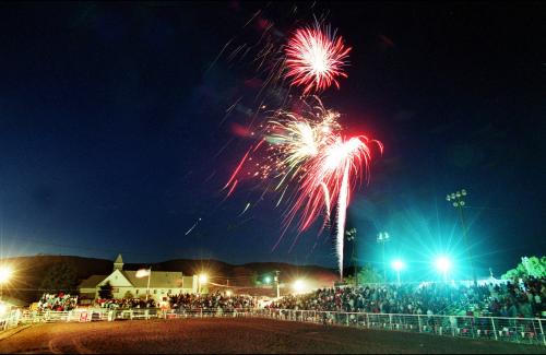 Fireworks at the old rodeo arena across from City Hall